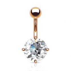 7mm Rose Gold Belly Bar