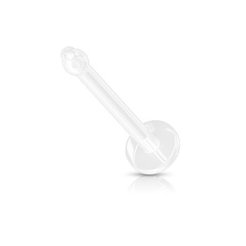 PiercedOff Bio Flex 2mm Clear Flat Top Nose Retainer - Image 4
