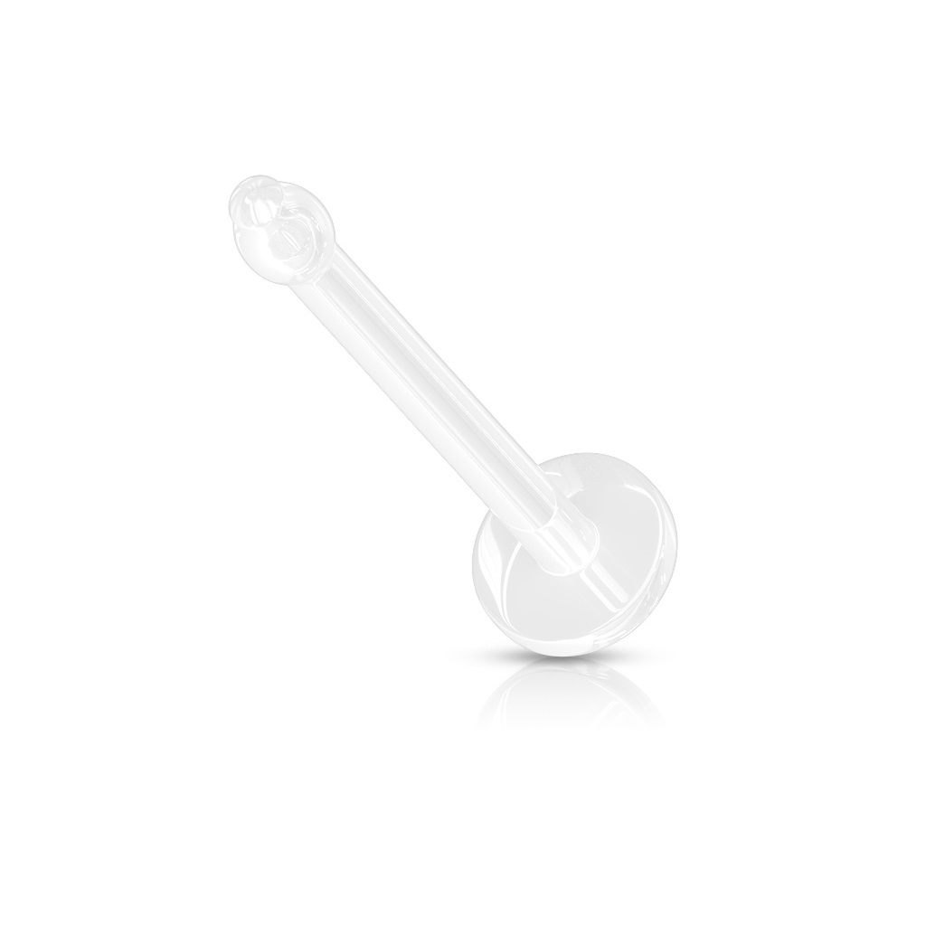 PiercedOff Bio Flex 2mm Clear Flat Top Nose Retainer - Image 4