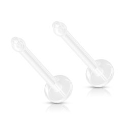 PiercedOff Bio Flex 2mm Clear Flat Top Nose Retainer