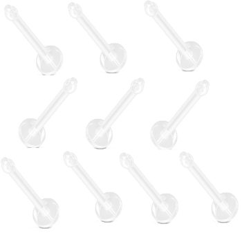 PiercedOff Bio Flex 2mm Clear Flat Top Nose Retainer - Image 2