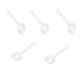 PiercedOff Bio Flex 2mm Clear Flat Top Nose Retainer - Image 3