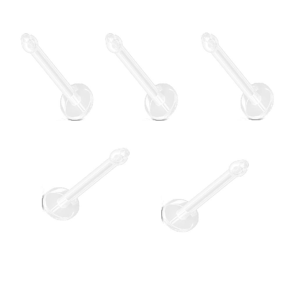 PiercedOff Bio Flex 2mm Clear Flat Top Nose Retainer - Image 3
