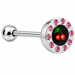 Large domed tongue bar with cherry design