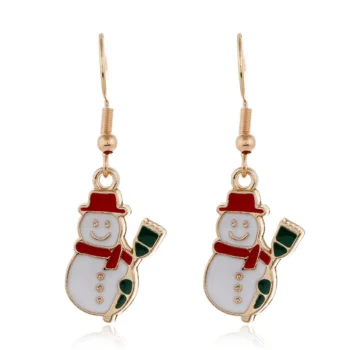 Happy Snowman Christmas Dangle Earrings