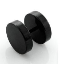 Black Fake Plug Earring