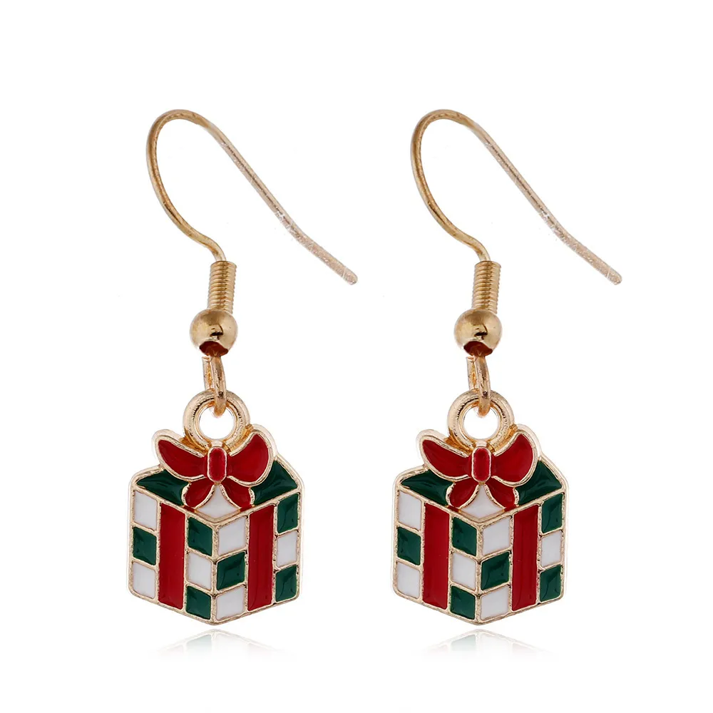 Wrapped Present Dangle Christmas Earrings