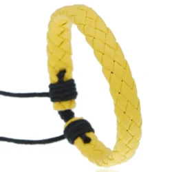 Yellow Leather Drawstring Bracelet