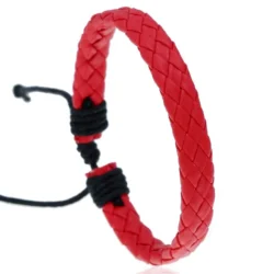 Red Leather Drawstring Bracelet