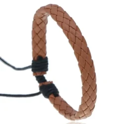 Brown Leather Drawstring Bracelet