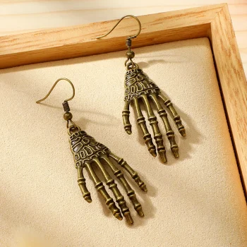 Skeleton Hand Dangle Earrings - Image 3