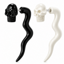 Fake Ear Stretching Taper with Skull Head