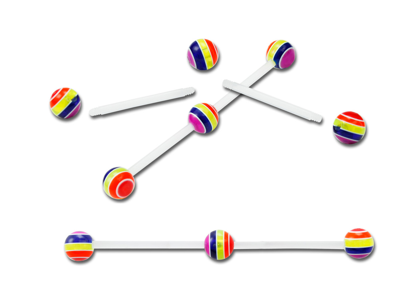 Acrylic Industrial Barbell with Colourful Balls