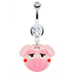 Belly Bar with Rubber Panda Piggy Dangle