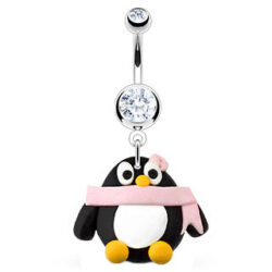 Belly Bar with Rubber Penguin Dangle