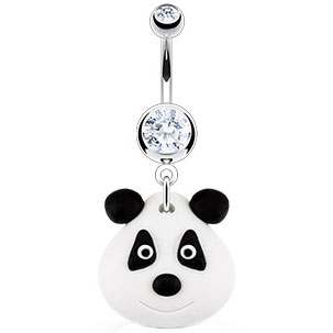 Belly Bar with Rubber Panda Dangle