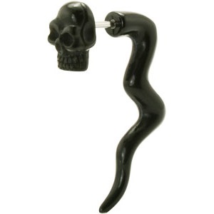 Fake Ear Stretching Taper with Skull Head