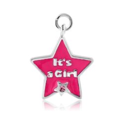 It's a Girl Pink Star Charm