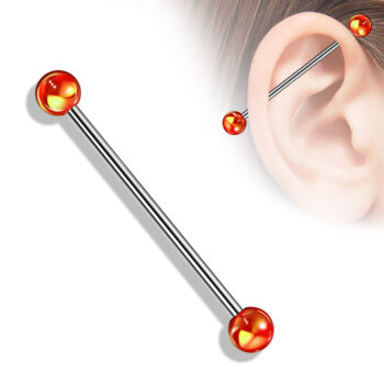 Industrial Barbell with 5mm Metallic Coated Acrylic Balls - Image 6