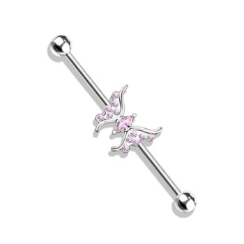 Industrial Barbell with CZ Butterfly - Image 4