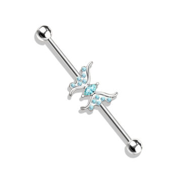 Industrial Barbell with CZ Butterfly - Image 3