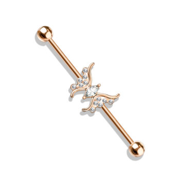 Industrial Barbell with CZ Butterfly - Image 2