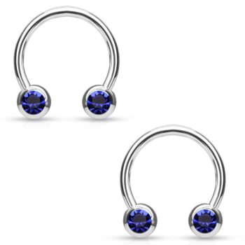 1.6mm Horseshoe Barbell with Front Facing CZ Balls - Image 9