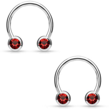 1.6mm Horseshoe Barbell with Front Facing CZ Balls - Image 4
