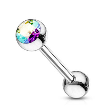 Cartilage Barbell with a CZ Gem Ball - Image 11