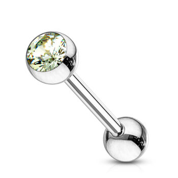 Cartilage Barbell with a CZ Gem Ball - Image 4