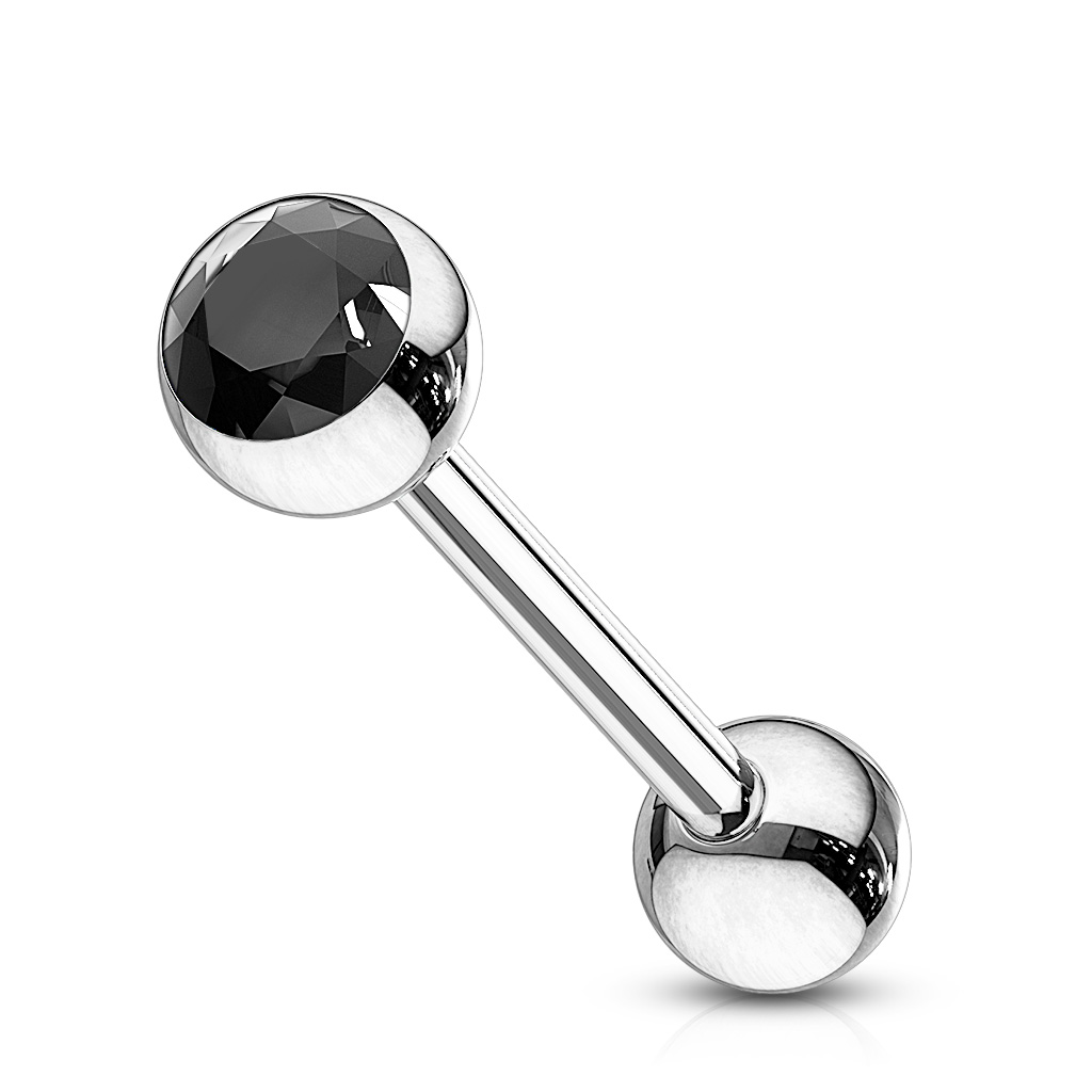 Cartilage Barbell with a CZ Gem Ball - Image 13