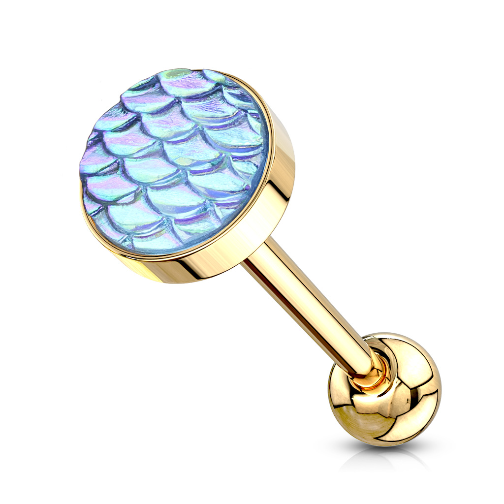 Tongue Bar with Iridescent Fish Scale Ball - Image 4
