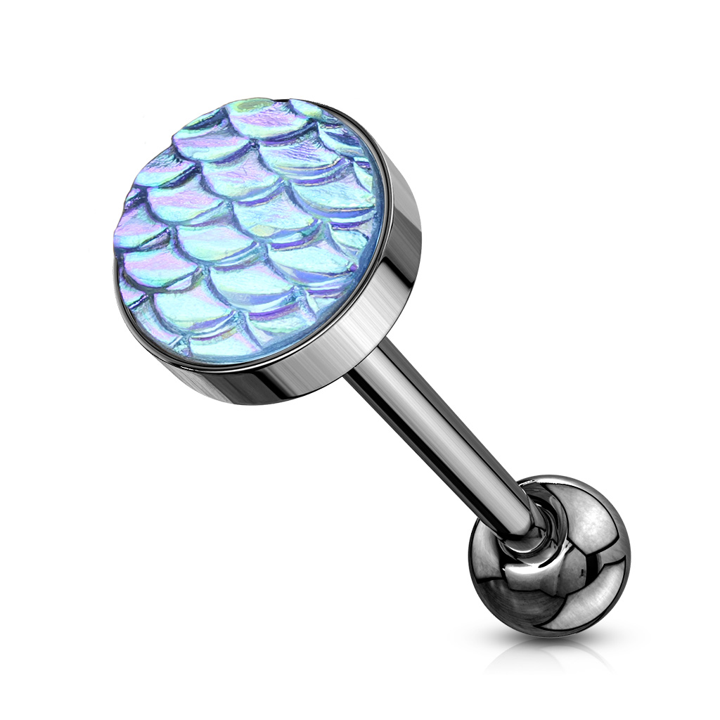 Tongue Bar with Iridescent Fish Scale Ball - Image 3