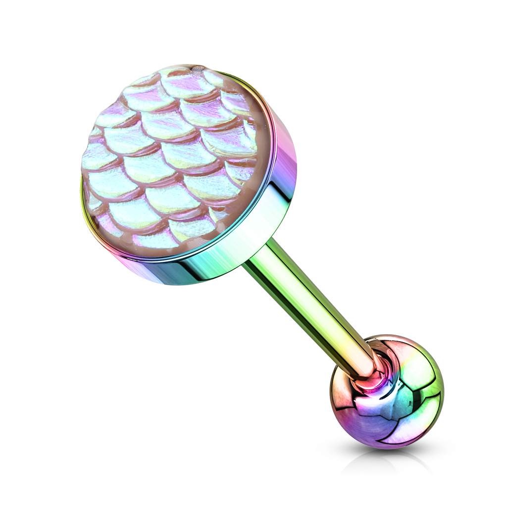 Tongue Bar with Iridescent Fish Scale Ball - Image 8