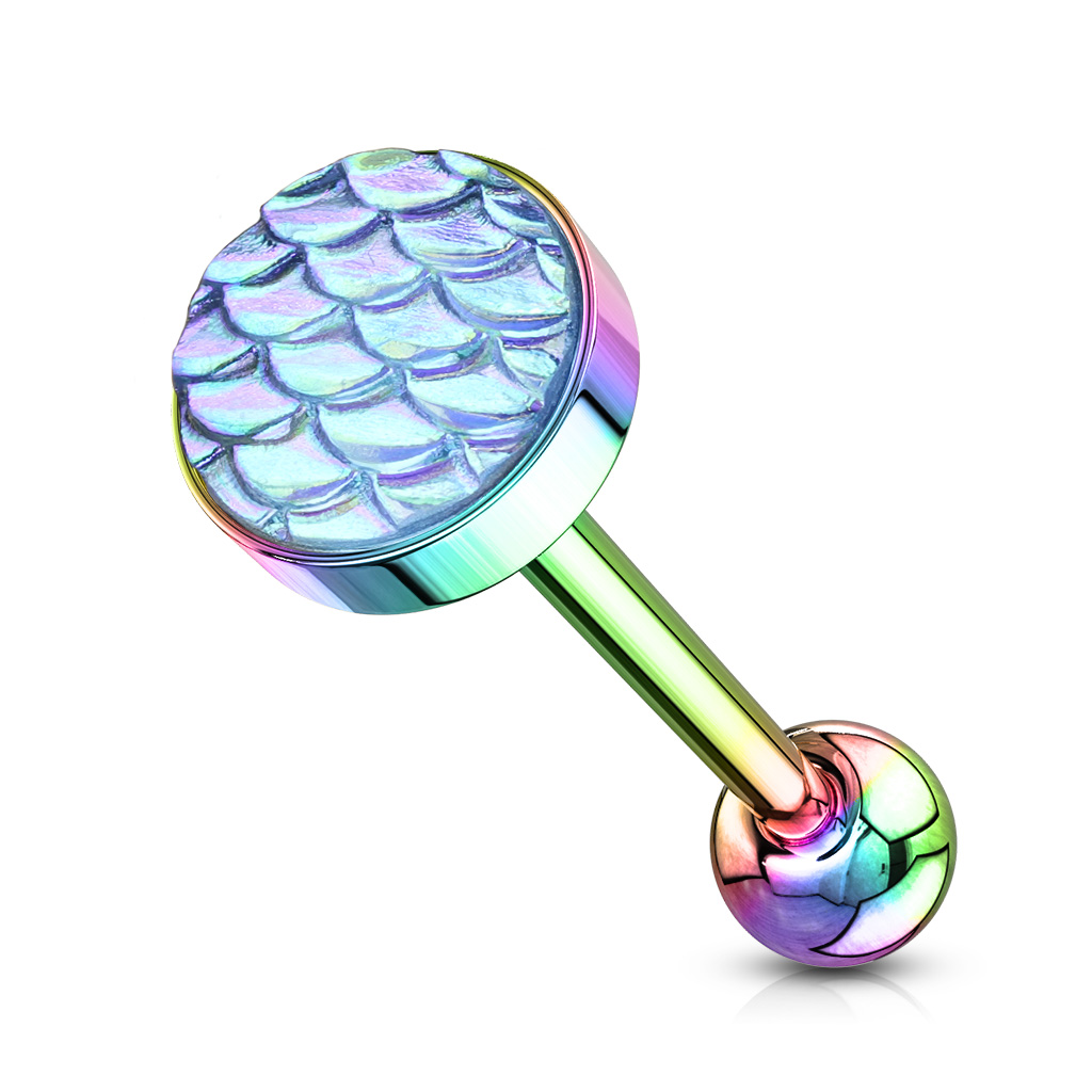 Tongue Bar with Iridescent Fish Scale Ball - Image 6