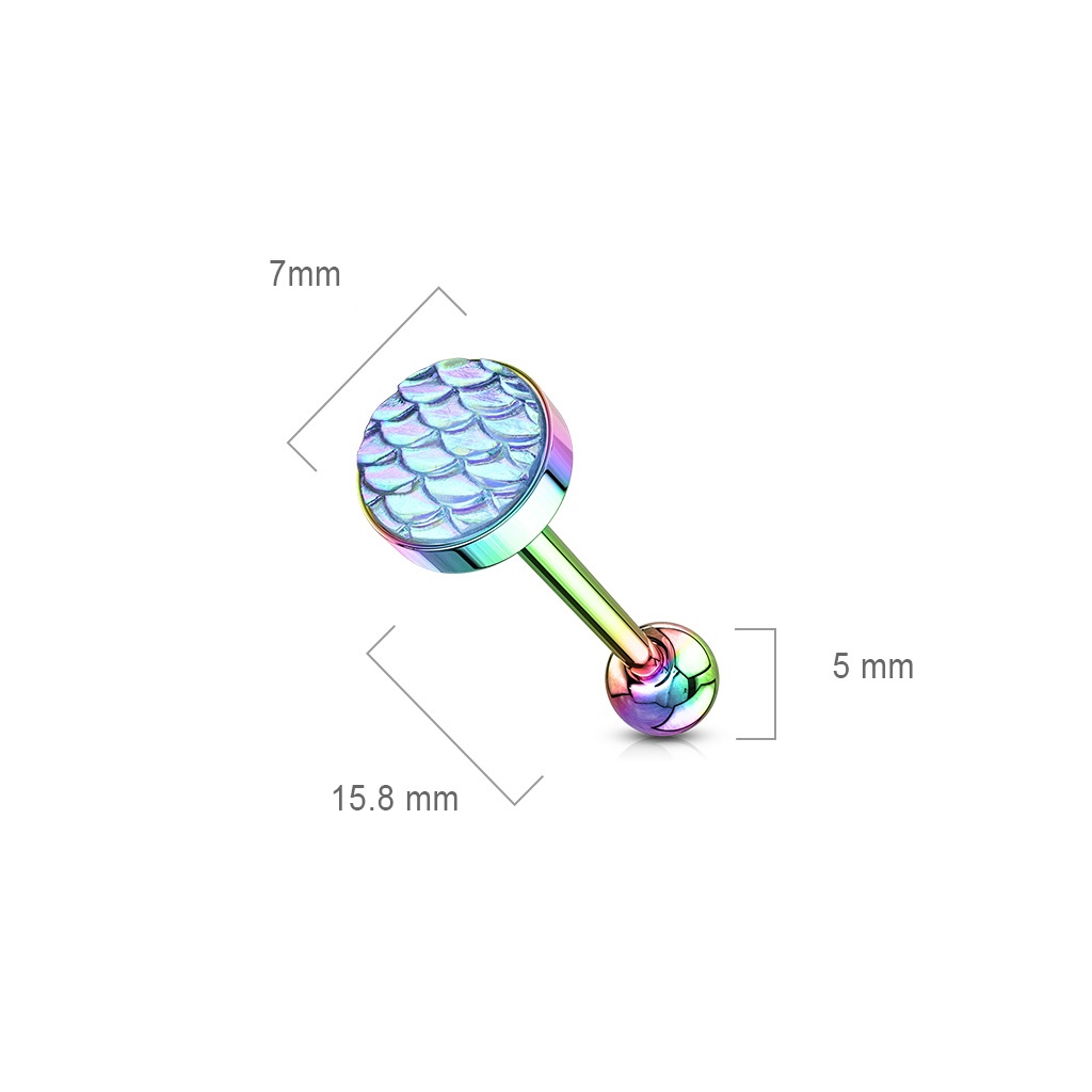 Tongue Bar with Iridescent Fish Scale Ball - Image 9