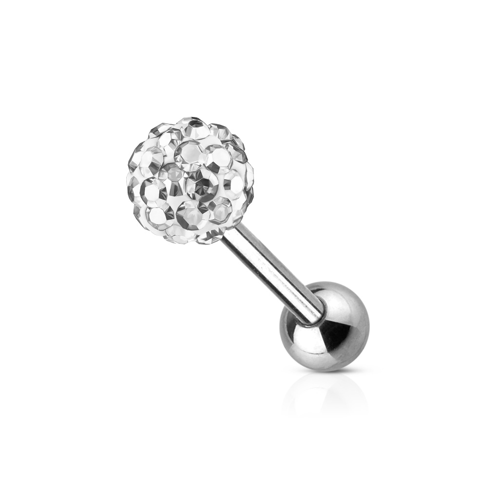 Tongue Bar with Multi-Crystal 6mm Ball - Image 5