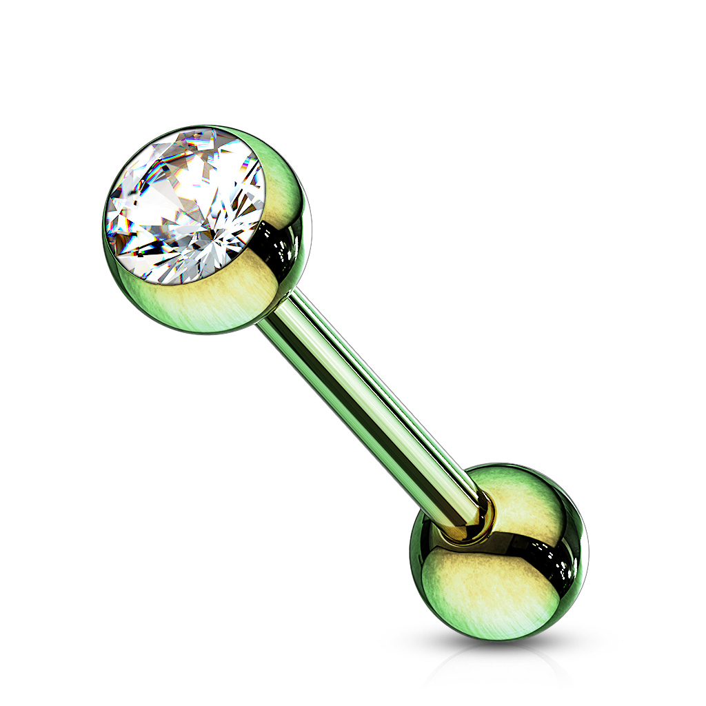 16mm Tongue Bar with a CZ Ball Gem - Image 9
