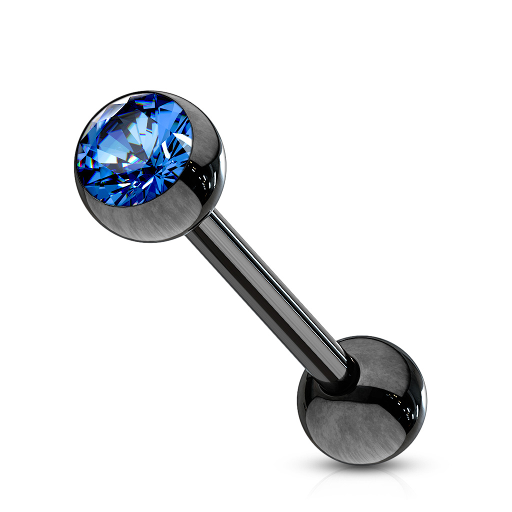 16mm Tongue Bar with a CZ Ball Gem - Image 8