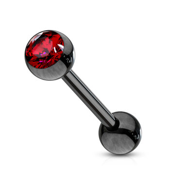 16mm Tongue Bar with a CZ Ball Gem - Image 4