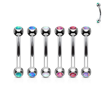 Curved Barbell with 3mm Opal Balls