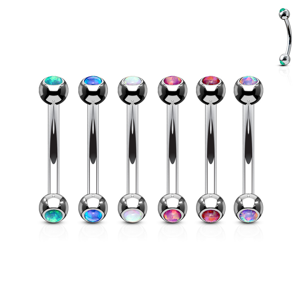 Curved Barbell with 3mm Opal Balls