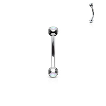 Curved Barbell with 3mm Opal Balls - Image 2