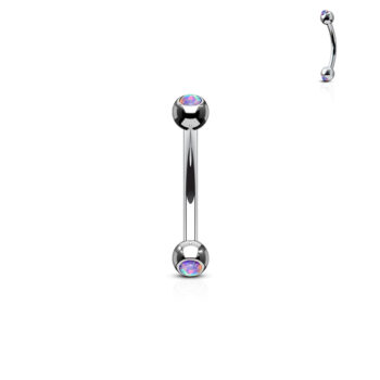 Curved Barbell with 3mm Opal Balls - Image 7