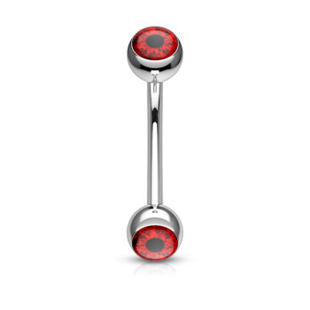 Curved Barbell with 4mm Epoxy Coated Eyeball - Image 2