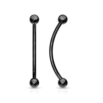 Black 1.2mm Curved Barbell with 3mm Balls