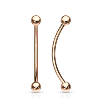 Rose Gold 1.2mm Curved Barbell with 3mm Balls