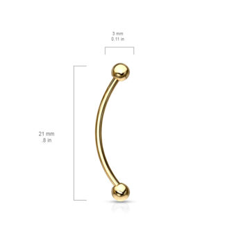 1.2mm Curved Barbell with 3mm Balls - Image 3