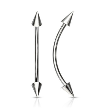 1.2mm Curved Barbell with 4mm Spike Ends