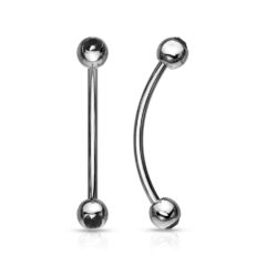 1.2mm Curved Barbell with 3mm Black CZ Gem Balls